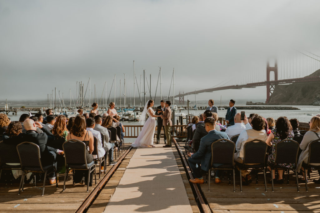Exchanging Vows under the Golden Gate Bridge