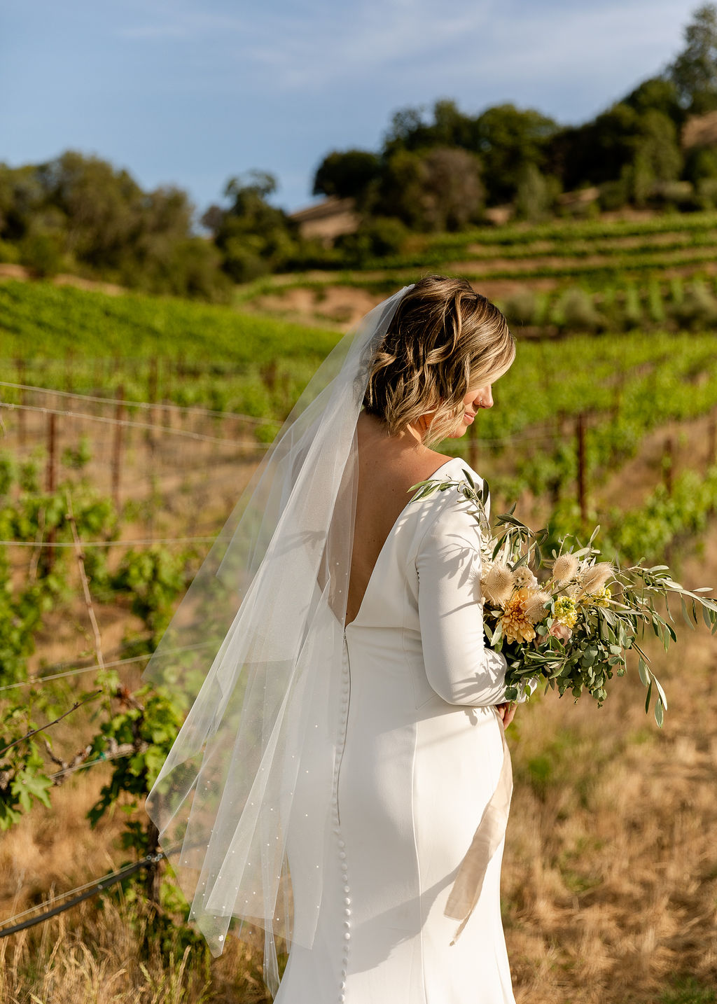 Italy bride in the vineyards