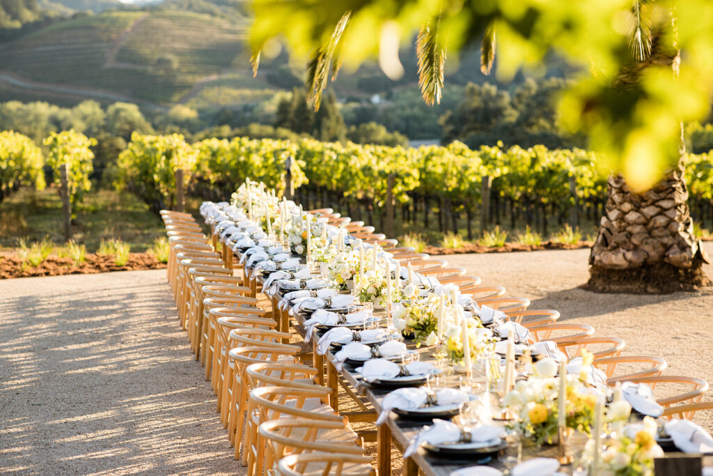 Napa Valley wedding dinner table 