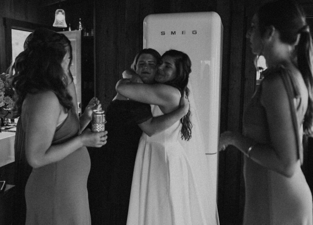hugs for the bride
