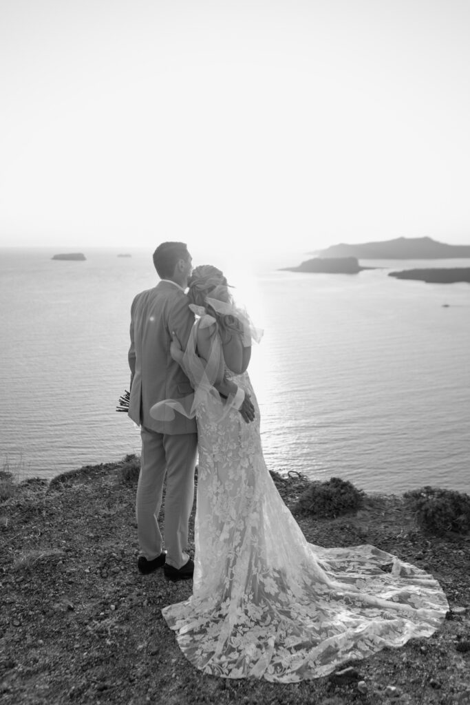 Destination Santorini wedding views
